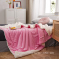 Wholesale luxury solid high quality polyester warm blanket